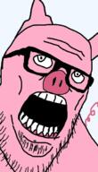 ear fat glasses open_mouth pig pink_skin soyjak stubble variant:stu // 387x673 // 57.9KB