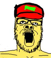 alternate cap cartoon clothes glasses hat mustache open_mouth sneed soyjak stubble the_simpsons variant:a24_slowburn_soyjak yellow_skin // 454x520 // 27.1KB