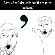 2soyjaks apostrophe garbage joe_biden variant:two_pointing_soyjaks // 1292x1298 // 138.5KB