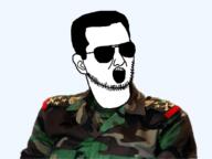 bashar_alassad beard ear glasses hair military_uniform open_mouth syria variant:unknown // 1125x843 // 489.7KB