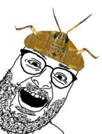 bug clothes glasses hat open_mouth soyjak stubble variant:its_out_get_in_here // 596x782 // 117.8KB