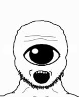 animated cyclops one_eye open_mouth poyopoyo soyjak stubble subvariant:soyak_front tonton variant:soyak // 312x384 // 328.9KB