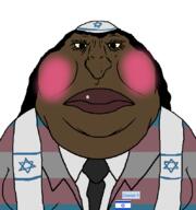 Zionist-Y_(Namefag) black_skin blush blushing brown_skin clothes dark_skin eyelashes fat flag:israel flag:transgender_pride_flag front_facing hair happy_merchant israel jewish_nose judaism kike long_hair long_nose looking_at_viewer looking_at_you makeup necktie nigger nose obese robe subvariant:meximutt_front4 suit tranny variant:meximutt yellow_sclera zionism zionist // 796x849 // 117.7KB