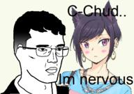 blush cat_ear closed_mouth clothes glasses hair patrick_crusius paxiti soyjak text tranny variant:chudjak // 570x401 // 145.6KB