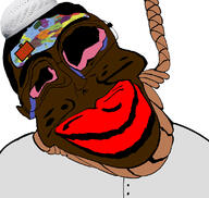 ack arab bloodshot_eyes brown_skin clothes crying distorted europe glasses hair hat hitler_mustache islam looking_at_you map mustache noose red_eyes red_lips rent_free rope soyjak subvariant:chudjak_front subvariant:jartycuck suicide text trend:jartycuck trend:slopjak variant:chudjak water // 1125x1067 // 242.7KB