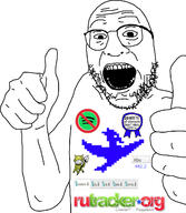 audiophile award badge bald cyrillic_text demonoid flac glasses open_mouth piracy rutracker soulseek soyjak spotify stubble thumbs_up torrent variant:unknown // 1338x1536 // 271.0KB