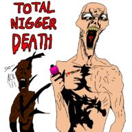 album_cover arm black_skin death death_metal devourment_(band) glasses hand heart holding_object i_love impaled music nigger open_mouth parody soy soyjak soylent stubble tattoo text total_nigger_death variant:unknown white_skin yellow_teeth // 840x841 // 215.8KB