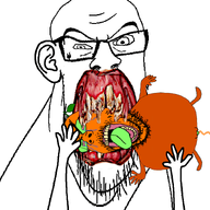 2soyjaks eating froot meta:tagme soyjak subvariant:feralrage variant:feraljak variant:gapejak you_were_one_i_ker // 873x941 // 205.4KB