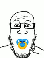 animated blink glasses pacifier soyjak stubble subvariant:neutralplier variant:markiplier_soyjak // 600x800 // 156.7KB