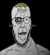 arrow black_background one_eye skull smile stubble teeth variant:cobbert vein white_skin // 518x565 // 61.3KB