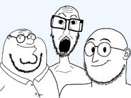 3soyjaks series:joke_soyjaks series:trios_&_duos template trend:soyjak_trio variant:gapejak variant:markiplier_soyjak variant:peterlöwenbräugriffinakajustinpetergriffinfromthehittelevisionshowfamilyguythatwasmadebysethmacfarlaneakapetergriffinsoyjakforshortjak variant:thismotherfuckertookmelessthanfiveminutestomakeanditsextremelyloweffortbuteverybodyhastopretendthatthisisthemostglisteningandshinysoyakvarianttoeverbecreatedbecauseitransheartironyjak variant:tony_soprano_soyjak variant:weirdpenis white_skin // 1140x855 // 122.0KB