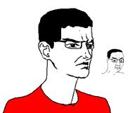 angry clothes glasses hair pixelated red_shirt sketch thick_eyebrows variant:chudjak // 816x686 // 4.4KB