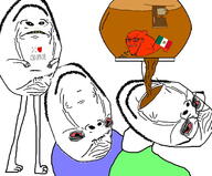 4soyjaks bloodshot_eyes coffee country fish fish_tank flag holding_object i_love leg mexico no_body smug stubble subvariant:wholesome_soyjak variant:gapejak variant:soyak // 1493x1237 // 290.1KB