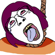ack animated bloodshot_eyes choking clothes crying dyke ext=gif female flag:lesbian_pride_flag hair hanging lesbian pink_hair rope rotten_teeth subvariant:bridget tear tongue variant:bernd variant:gapejak white_skin // 1255x1255 // 224.2KB