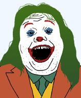 clothes clown clown_nose face_paint green_hair joker joker_(2019) joker_(dc) necktie society suit variant:alicia // 592x720 // 28.5KB