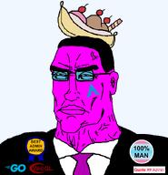 admin arch_linux award banana_split_ice_cream blue_eyes closed_mouth clothes ear eyebrows glasses golang hair meta:namefags muscles nose pink_skin pooner purple_skin quote_(user) subvariant:perceptive_chud suit suit_and_tie text variant:chudjak webgl // 1598x1655 // 73.2KB