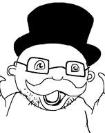 arm clothes ear glasses hand hat monopoly mustache open_mouth soyjak stubble top_hat variant:unknown // 548x694 // 22.4KB