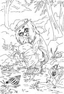 animal artist:sleep_chvd clothes crocs female full_body glasses hair hand happy nature snail subvariant:feralsquirrel variant:feraljak variant:soytan wave // 1000x1450 // 281.8KB