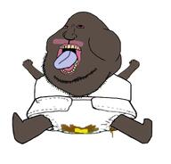 crying diaper nigger piss poop rage shitskin subvariant:pissbaby template variant:impish_soyak_ears variant:meximutt // 1244x1193 // 544.9KB