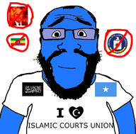 arm beard calm central_intelligence_agency closed_mouth clothes crescent ethiopia flag flag:ethiopia flag:somalia george_bush_jr glasses hair heart i_love islam islamic_courts_union smile somalia soyjak subvariant:science_lover text tshirt variant:markiplier_soyjak // 800x789 // 322.4KB
