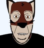 alternate black_shirt canine echo_vn hair leo_alvarez looking_at_you orange_eyes red_hair soyjak stubble variant:cobson video_game visual_novel white_hair wolf // 775x849 // 46.1KB