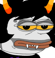 amphibian capricorn clothes eye_bags fangs frog gamzee_makara grey_skin hair homestuck horn nas:pepe pepe_the_frog teeth teeth_showing troll_(homestuck) yellow_sclera zodiac // 720x765 // 16.0KB