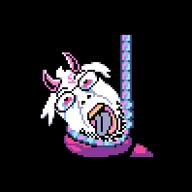 black_background bloodshot_eyes crying deltarune furfag furry glasses hanging open_mouth pixel_art ralsei_(deltarune) suicide tongue troonslop variant:bernd video_game // 297x297 // 3.6KB