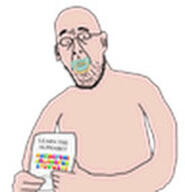 baby bald book caca cacaborea cacas eyebrows gen_alpha glasses holding_object jpeg lips pacifier shirts stubble variant:bookholder // 136x141 // 5.5KB