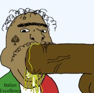 bbc black_skin brown_skin cum ear flag flag:italy hair italy nose penis queen_of_spades spaghetti stubble subvariant:blowjob_gapejak variant:gapejak // 890x874 // 92.7KB