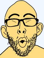 asian beard closed_eyes ear glasses open_mouth shitty_edit soyjak thick_eyebrows transparent_background variant:nojak yellow_skin // 374x491 // 15.0KB