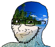 animated bald beach city closed_mouth ext=gif forehead_lines glasses neck nose palm_tree sea smirk smule stubble subvariant:soyak_(smug) vacation variant:soyak water // 724x611 // 982.3KB