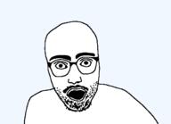 glasses mustache open_mouth soyjak stubble variant:unknown // 666x482 // 15.2KB