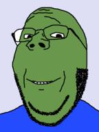 clothes frog glasses green green_skin pepe soyjak stubble subvariant:wholesome_soyjak variant:gapejak // 600x800 // 16.8KB
