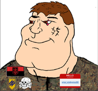 azov_battalion brown_eyes brown_hair buff flag:ukraine flag:ukrainian_insurgent_army flecktarn_pattern name_tag scar subvariant:mexiaryan totenkopf variant:meximutt wise // 688x638 // 224.9KB