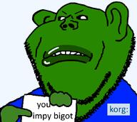 amphibian artist:sabiopajin ear frog green_skin holding_object korg_(namefag) meta:op_here_i_forgot_to_mention_that_i'm_trans meta:tagme pepe pepe_the_frog stubble subvariant:impish_amerimutt text user=sabiopajin variant:impish_soyak_ears // 700x628 // 48.4KB