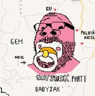 baby babyjak beard caca drawing pacifier small_eyes soyjak stubble variant:gapejak // 360x364 // 52.9KB