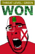 ahegao country emerald flag flag:wallis_and_futuna gem glasses green green_eyes hair looking_up open_mouth schlog_color_event soyjak soyjak_blog stubble teeth text threat_level_green variant:cobson wallis_and_futuna won // 721x1115 // 152.2KB