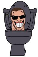 brown_hair closed_mouth eyebrows glasses gums hair looking_at_you male_09 series:skibidi_soyjaks skibidi skibidi_toilet smile stubble sunglasses teeth toilet variant:feraljak white_background // 1000x1494 // 18.5KB