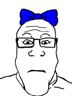 bowtie closed_mouth eyelashes glasses looking_at_you neutral subvariant:neutralplier variant:markiplier_soyjak white_background // 600x800 // 78.1KB