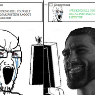 anti_anti_soyjak bloodshot_eyes computer crying gigachad glasses greentext large_eyebrows nas:gigachad open_mouth screen soyjak stubble variant:soyak // 645x426 // 203.9KB