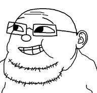 double_chin ear fat forehead_lines glasses series:muttverse stubble variant:mintson // 566x540 // 15.6KB