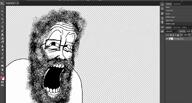 beard glasses mouth_open namefag_drama photopea pink_skin rot_(user) text variant:unpaintbucketable_nigger video // 1920x1032, 25.8s // 7.7MB