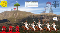 arm banner bloodshot_eyes buff chad christian_cross christian_identity christianity closed_mouth clothes country crying drawn_background ear feels_good flag flag:greece flag:turkiye full_body gigachad glasses grass greece greek_revolutionaries greek_text greek_war_of_independence grek grin hair hand hanging holding_object holding_rope horse horseback_riding icxcnika irl irl_background islam islamic leg lynching multiple_soyjaks mustache noose open_mouth orthodox_cross ottoman ottoman_empire outdoors palindrome_get rope smile smug soyjak star star_and_crescent stubble subvariant:wholesome_soyjak sun sword template tongue transparent transparent_background tree turk turkiye variant:a24_slowburn_soyjak variant:bernd variant:chudjak variant:gapejak yellow yellow_skin yellow_teeth // 1920x1080 // 629.1KB