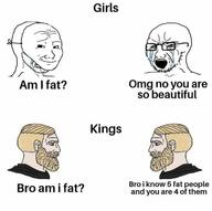 bloodshot_eyes crying fat girl glasses king mask nordic_chad open_mouth soyjak stubble text variant:soyak wojak // 717x712 // 66.5KB