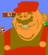 clothes ear goomba hair looking_at_you mario mustache nes nintendo pixel_art retro soyjak stubble subvariant:gapealien super_mario teeth variant:gapejak video_game // 722x832 // 120.7KB