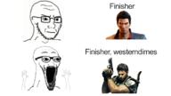 arm chris_redfield clothes concerned frown glasses hand hands_up kazuma_kiryu open_mouth resident_evil soyjak stubble subvariant:wewjak variant:soyak video_game yakuza // 700x394 // 151.3KB