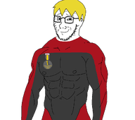 1_year_on_bald_men_with_glasses_website blond buff closed_mouth glasses grey_shirt hair medal nate nate_higgers neck nose red_shirt smile stubble swolesome transparent_background variant:soyak // 1056x937 // 91.2KB