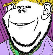 anime closed_mouth ear jojos_bizarre_adventure kira_yoshikage smile soyjak stubble variant:impish_soyak_ears // 574x596 // 108.8KB