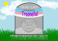 cloud flag flag:transgender_pride_flag grass gravestone lawn lipstick neutral sky smile sun tombstone tranny transgender_flag troonella variant:bernd // 2100x1500 // 1.4MB