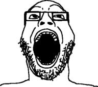 glasses open_mouth soyjak stubble variant:unknown // 359x321 // 5.9KB